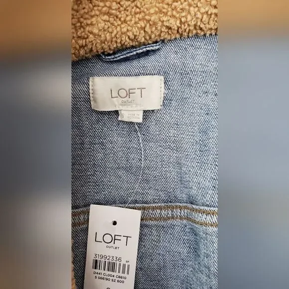 Loft Double Chest Pockets Denim Jacket NWT Size Small - Picture 4 of 6